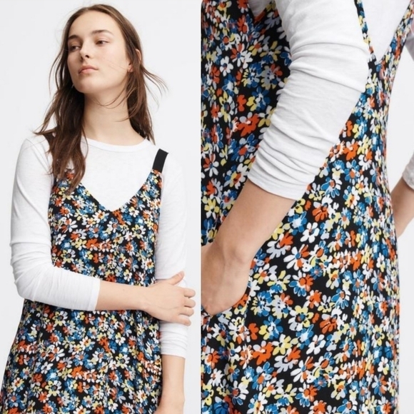 New Rag & Bone Estell Navy Floral Print Crepe Midi Dress NWT W292316NY Medium - Picture 10 of 16